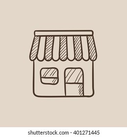 Shop sketch icon.
