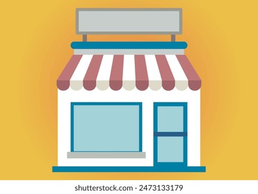 Shop and small business with sign