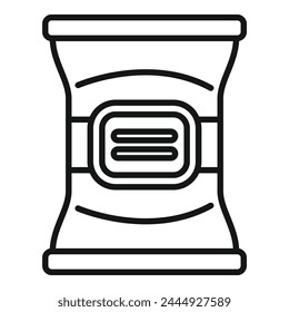 Shop snack pack icon outline vector. Sweet lunch product. Food online store