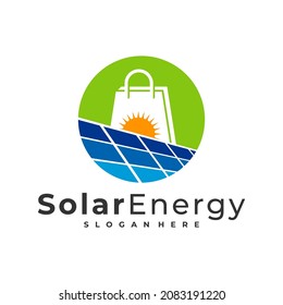 Shop Solar logo vector template, Creative Solar panel energy logo design concepts