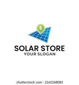 shop solar panel logo design vector illustration