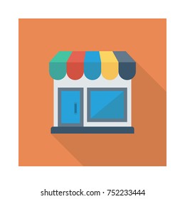 shop square flat icon
