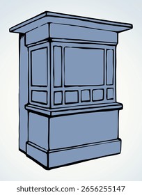 Shop stall. Vector drawing kiosk