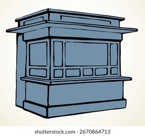 Shop stall. Vector drawing kiosk