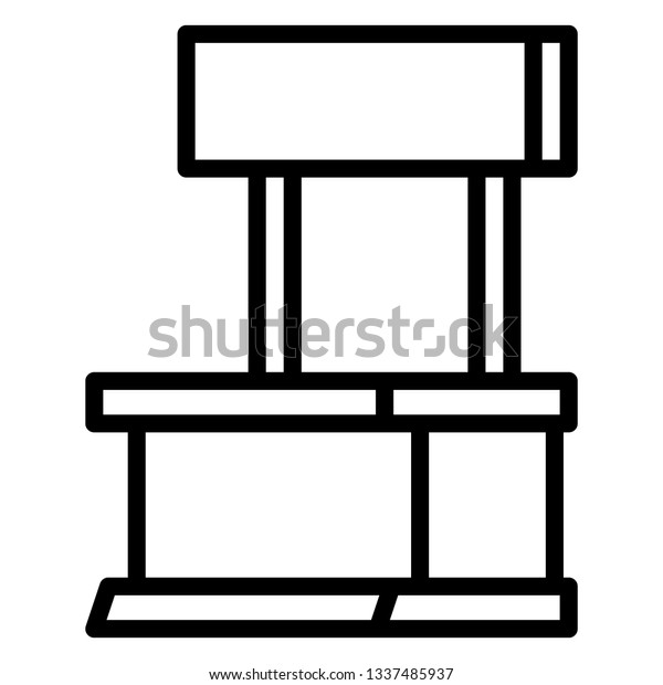 Shop stand icon. Outline shop stand\
vector icon for web design isolated on white\
background