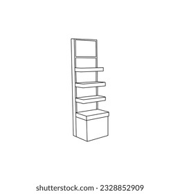 Shop Stand line art vector, icon minimalist illustration design template