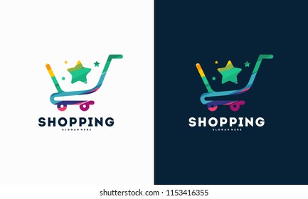 Shop Star Logo Designs Concept Shopping Stock Vector (Royalty Free ...