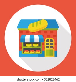 shop store bakery flat icon
