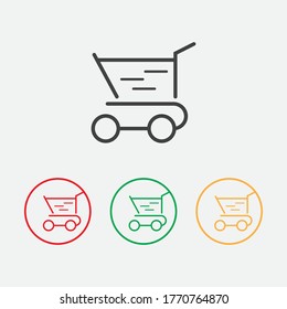 Shop, store basket vector icon Template illustration design