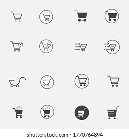 Shop, store basket vector icon Template illustration design