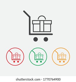 Ver, almacenar icono vectorial de cesta Icono de plantilla Diseño de ilustración