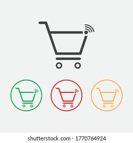 Ver, almacenar icono vectorial de cesta Icono de plantilla Diseño de ilustración