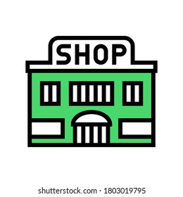 shop store building color icon vector. shop store building sign. isolated symbol illustration
