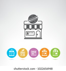 shop and store building icons