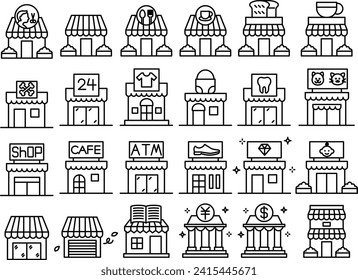 Shop and store building icons vector collection of different professions is perfect for your design and advertising