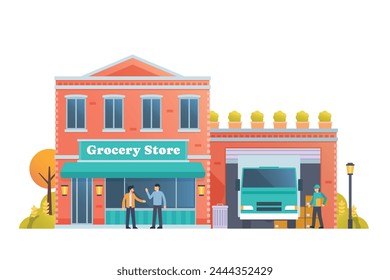 Shop and store building vector illustration premium detail flat style isolated.