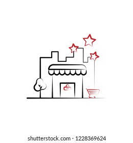 Shop, store, bussines 2 colored line icon. Simple colored element illustration. Shop, store, bussines icon design from shopping set
