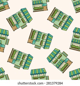 shop store , cartoon seamless pattern background
