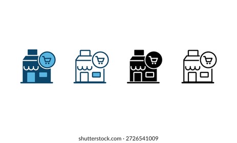 Tienda Tienda Ecommerce Retail Icon Set para el negocio de compras en línea
