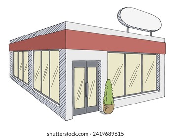 Shop store exterior graphic color isolated sketch illustration vector