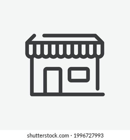 Shop Store Flat Outline Vector Icon