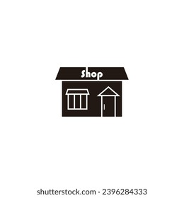 Shop, store geometric symbol simple logo vector
