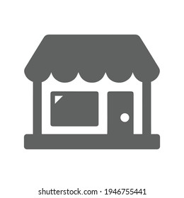 Shop, store icon. Gray color vector graphics.