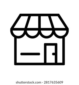 Shop store icon outline vector graphic flat illustration.