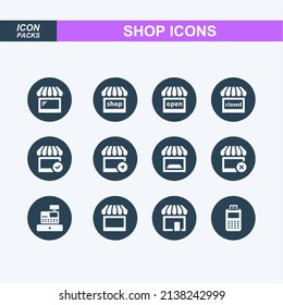 Shop or store icon set