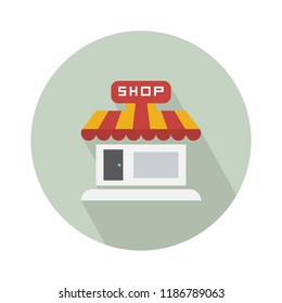 Shop Store Icon, Storefront Or Supermarket Illustration. Shopping Sign Symbol