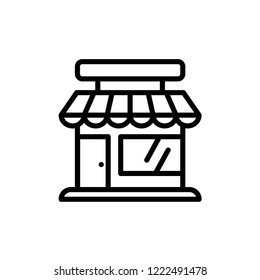 shop store icon, storefront or supermarket illustration. shopping sign symbol