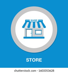 Shop Store Icon, Storefront Or Supermarket Illustration. Shopping Sign Symbol