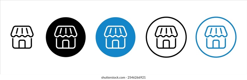 shop store icon symbol, online with round shape shopping marketplace icons. ecommerce shop market store sign vector illustration.