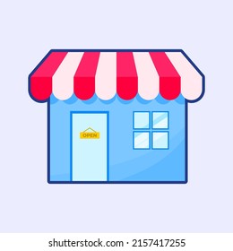 Shop Store Icon Vector Cute Elegant Illustration for Business Marketing Poster Interface or Graphic Elements 