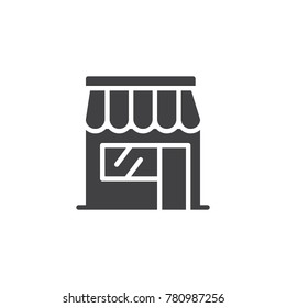 Shop store icon vector, filled flat sign, solid pictogram isolated on white. Retail market symbol, logo illustration