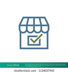 Shop, Store Icon Vector Logo Template Illustration Design. Vector EPS 10.