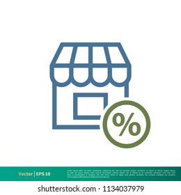Shop, Store Icon Vector Logo Template Illustration Design. Vector EPS 10.