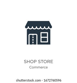 Shop store icon vector. Trendy flat shop store icon from commerce collection isolated on white background. Vector illustration can be used for web and mobile graphic design, logo, eps10