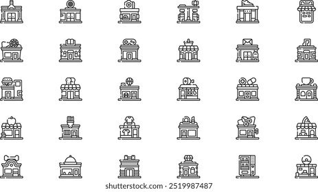 Shop and store icons High-Quality Vector Icons Collection with Editable Stroke. Ideal for Professional and Creative Projects.