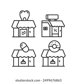 shop and store icons set vector illustration