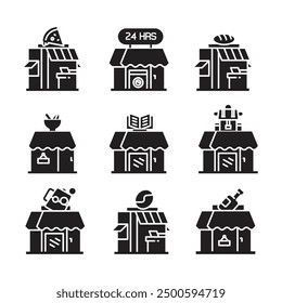 shop and store icons set vector illustration
