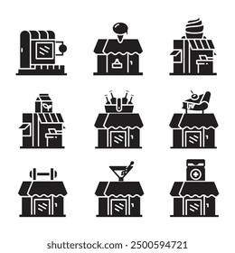 shop and store icons set vector illustration