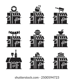 shop and store icons set vector illustration