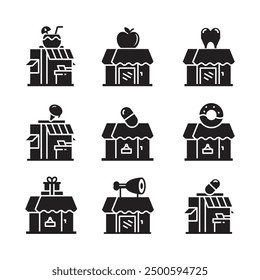 shop and store icons set vector illustration