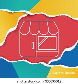 shop store line icon