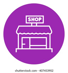 Icono de línea de tienda.