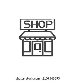 Shop store line icon. linear style sign for mobile concept and web design. Retail store outline vector icon. Symbol, logo illustration. Vector graphics