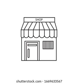 Shop store line icon on white background