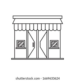 Shop store line icon on white background