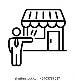 Shop store manager vector icon